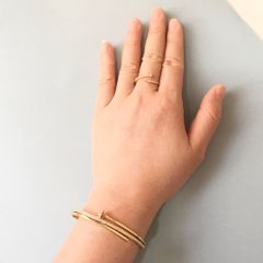  Bộ Trang Sức Cartier Titan Cao Cấp - Vòng Tay & Nhẫn Màu Vàng Pha Lê (AP) 