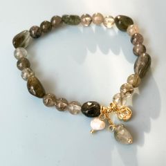  Vòng Đá Phong Thuỷ Cao Cấp - Đồng Tiền Pha Lê, Ngọc Trai Nước Ngọt & Đá Thạch Tóc Xanh Lá Tự Nhiên 