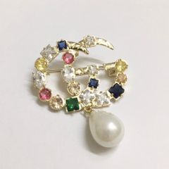  Cài Áo Nam, Nữ  - Gucci Pha Lê Màu & Ngọc Trai (AD) 