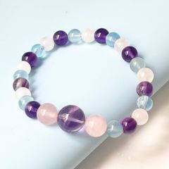  Vòng Đá Phong Thuỷ Cao Cấp - Đá Aquamarine, Đá Thạch Anh Tím, Hồng & Trắng 