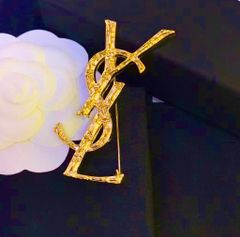  Cài Áo Nam, Nữ - YSL Cây Tre Màu Vàng Cam Bản To Phong Cách Cá Tính 