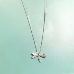  Dây Chuyền Bạc Cao Cấp - Con Chuồn Chuồn Pha Lê Trắng 