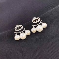  Bộ Trang Sức Dior Trắng - Vòng cổ Choker & Bông Tai Ngọc Trai, Pha Lê Quý Phái (AF) 