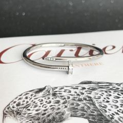  Vòng Tay Nam, Nữ TiTan Cao Cấp - Cartier Cây Đinh Màu Trắng Pha Lê (AH) 