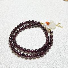  Vòng Đá Phong Thuỷ Cao Cấp - 2 Vòng Hồ Lô Mã Não, Ngọc Trai Nước Ngọt, Đá Garnet Tự Nhiên 