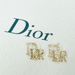  Bông Tai Dior Màu Vàng Pha Lê Trắng (AX) 