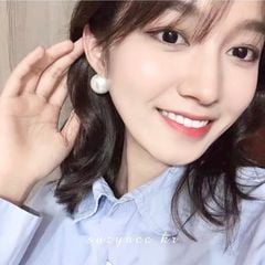  Bông Tai Ngọc Trai Bản To 20 Ly Cá Tính 