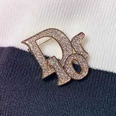  Cài Áo Nam, Nữ - Dior Màu Vàng Pha Lê Trắng (AQ) 