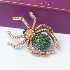  Cài Áo Nam - Con Nhện Màu Vàng Pha Lê Xanh & Vàng (AM) 