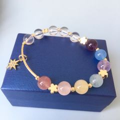  Vòng Đá Phong Thuỷ Cao Cấp - Đá Thạch Anh Tự Nhiên Cầu Vòng & Ngôi Sao May Mắn 