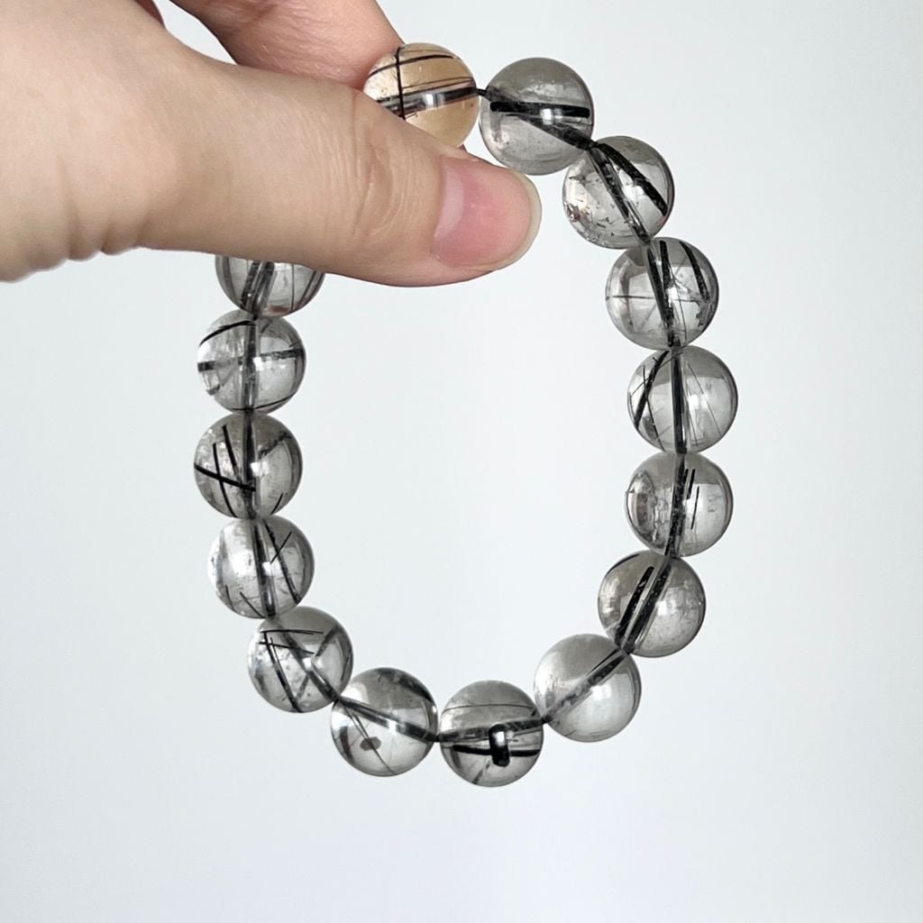  Vòng Đá Phong Thuỷ Cao Cấp - Đá Thạch Anh Tóc Đen Tự Nhiên 9 Ly (AA) 