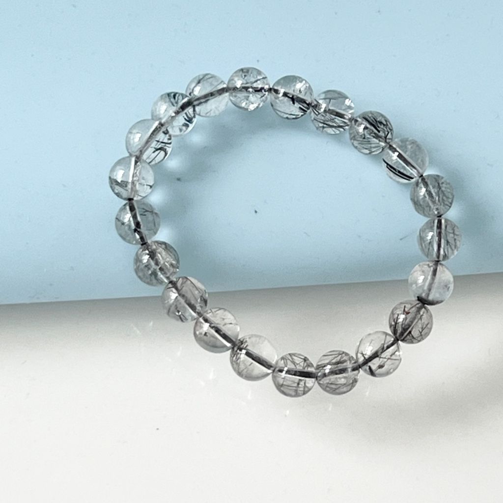  Vòng Đá Phong Thuỷ Cao Cấp - Đá Thạch Anh Tóc Đen Tự Nhiên 9 Ly (AA) 