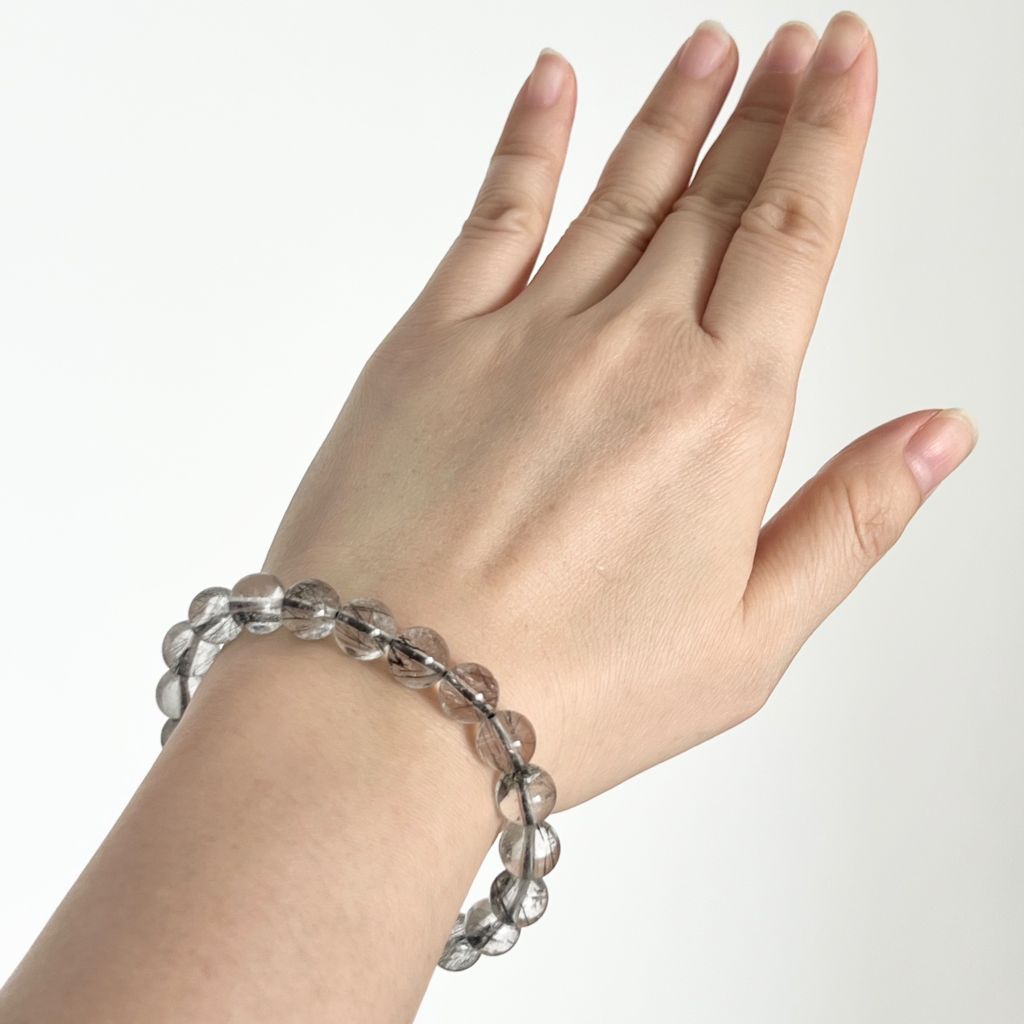  Vòng Đá Phong Thuỷ Cao Cấp - Đá Thạch Anh Tóc Đen Tự Nhiên 9 Ly (AA) 