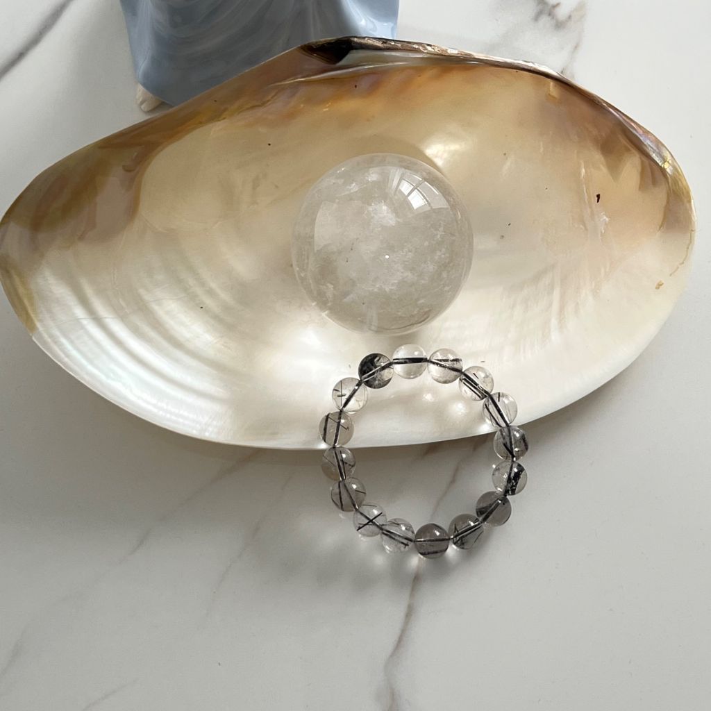  Vòng Đá Phong Thuỷ Nam Cao Cấp - Đá Thạch Anh Tóc Đen Tự Nhiên 13 Ly 