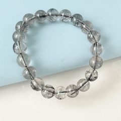  Vòng Tay Phong Thuỷ Nam Cao Cấp - Đá Thạch Anh Tóc Đen 10mm Tự Nhiên 