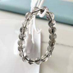  Vòng Tay Phong Thuỷ Nam Cao Cấp - Đá Thạch Anh Tóc Đen 10mm Tự Nhiên 