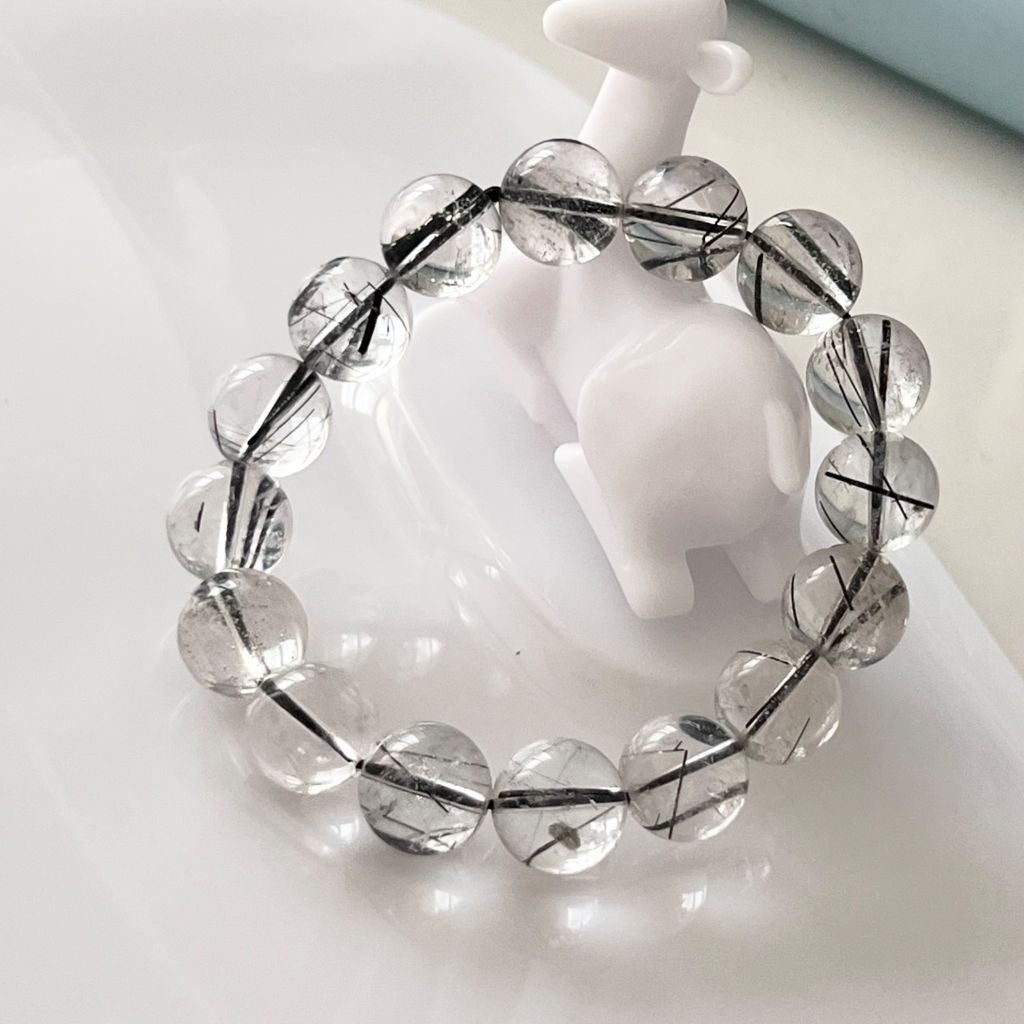  Vòng Đá Phong Thuỷ Nam Cao Cấp - Đá Thạch Anh Tóc Đen Tự Nhiên 13 Ly 