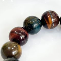  Vòng Tay Phong Thuỷ Cao Cấp - Đá Mắt Hổ Tam Tài 14mm Tự Nhiên (AA) 