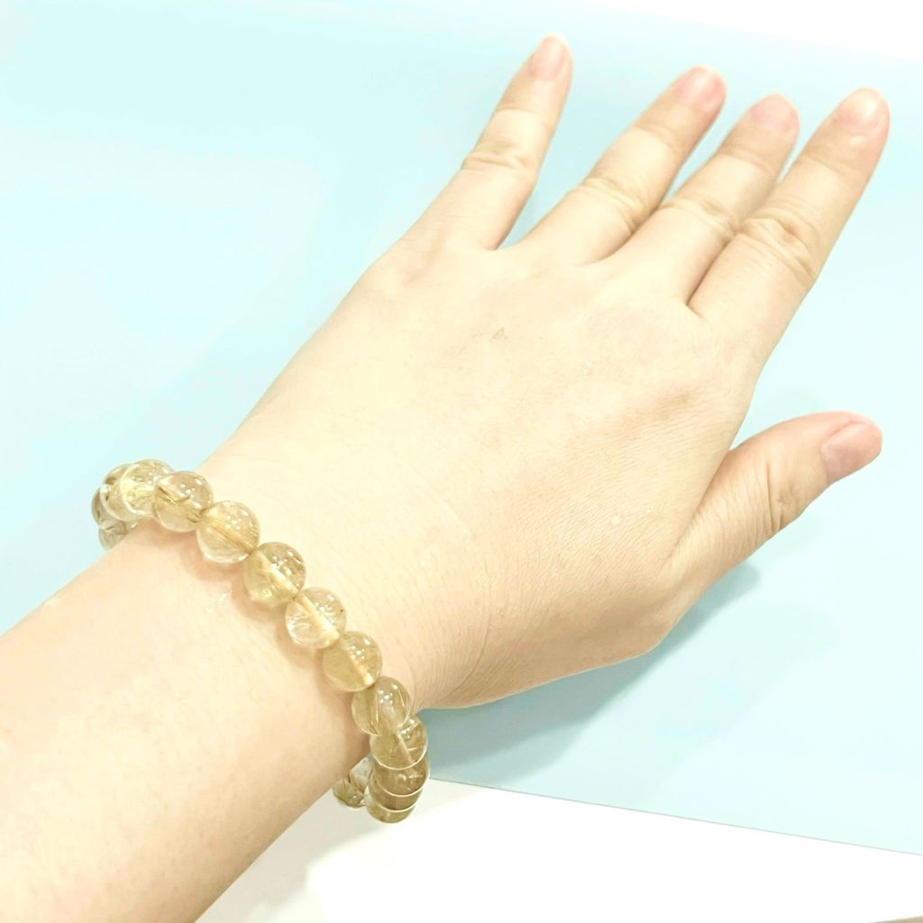  Vòng Đá Phong Thuỷ Cao Cấp - Đá Thạch Anh Tóc Vàng Tự Nhiên 9 Ly (AA) 