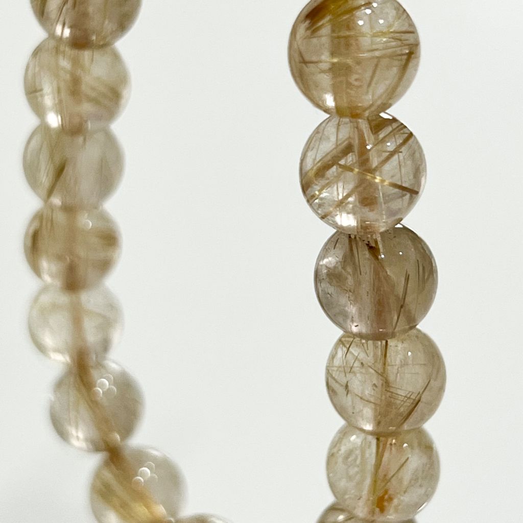  Vòng Đá Phong Thuỷ Cao Cấp - Đá Thạch Anh Tóc Vàng Tự Nhiên 9 Ly (AA) 