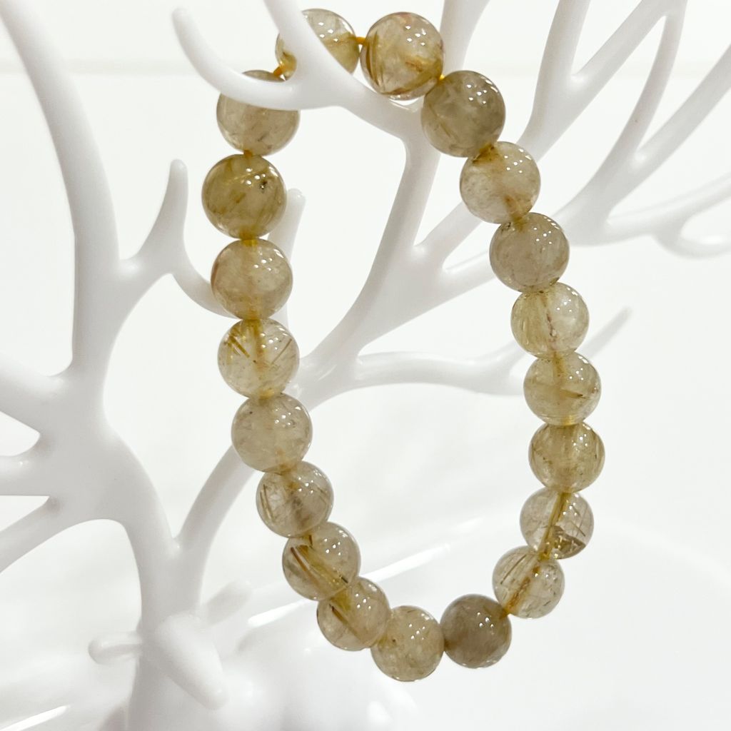  Vòng Đá Phong Thuỷ Cao Cấp - Đá Thạch Anh Tóc Vàng Tự Nhiên 9 Ly (AA) 