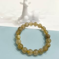  Vòng Đá Phong Thuỷ Cao Cấp - Đá Thạch Anh Tóc Vàng Tự Nhiên 9 Ly (AA) 