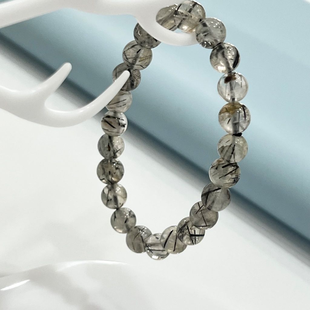  Vòng Đá Phong Thuỷ Cao Cấp - Đá Thạch Anh Tóc Đen Tự Nhiên 9 Ly (AB) 