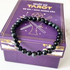  Vòng Đá Phong Thuỷ Cao Cấp - Đá Mắt Hổ Xanh Đen 6mm Tự Nhiên (AD) 