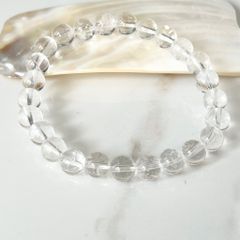  Vòng Đá Phong Thuỷ Cao Cấp - Đá Thạch Anh Trắng Tự Nhiên 8 Ly (AB) 