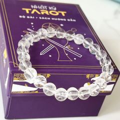  Vòng Đá Phong Thuỷ Cao Cấp - Đá Thạch Anh Trắng Tự Nhiên 8 Ly (AB) 