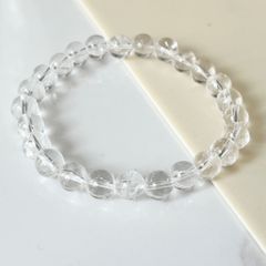  Vòng Đá Phong Thuỷ Cao Cấp - Đá Thạch Anh Trắng Tự Nhiên 8 Ly (AB) 