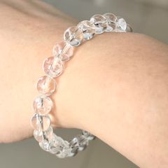  Vòng Đá Phong Thuỷ Cao Cấp - Đá Thạch Anh Trắng Tự Nhiên 8 Ly (AB) 