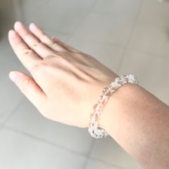  Vòng Đá Phong Thuỷ Cao Cấp - Đá Thạch Anh Trắng Tự Nhiên 8 Ly (AB) 