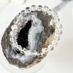  Vòng Đá Phong Thuỷ Cao Cấp - Đá Thạch Anh Trắng Tự Nhiên 8 Ly (AB) 