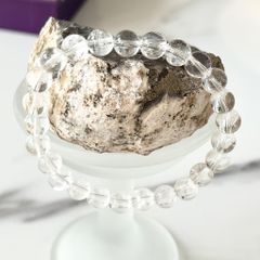  Vòng Đá Phong Thuỷ Cao Cấp - Đá Thạch Anh Trắng Tự Nhiên 8 Ly (AB) 