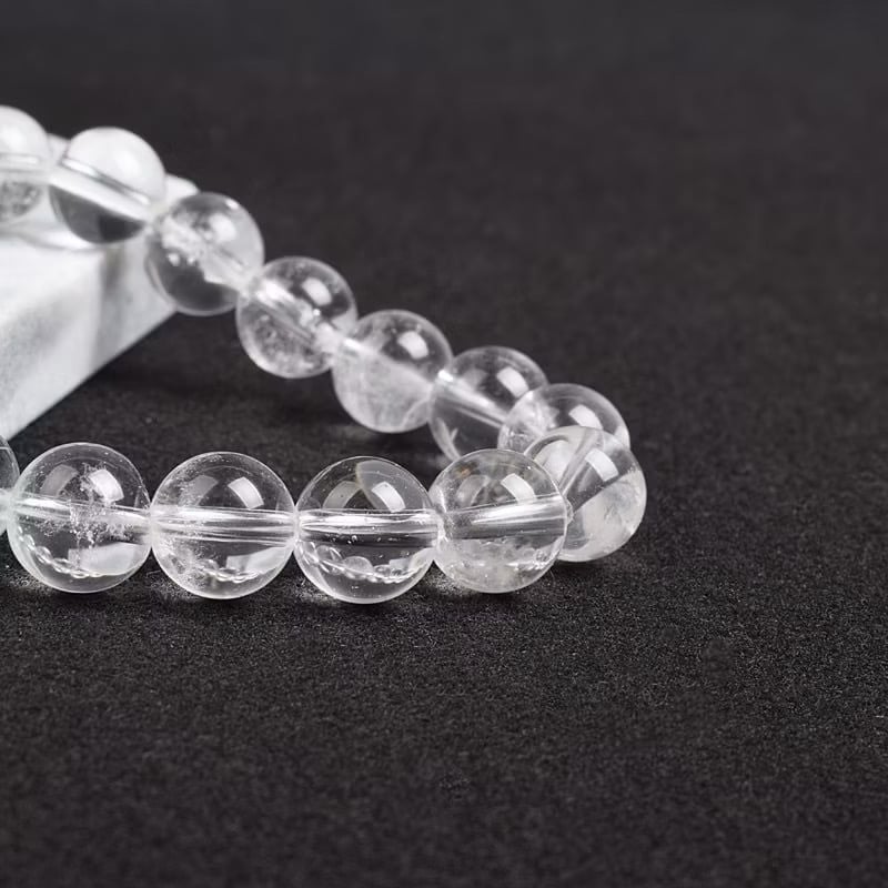  Vòng Tay Phong Thuỷ Cao Cấp - Đá Thạch Anh Trắng 6mm Tự Nhiên (AD) 