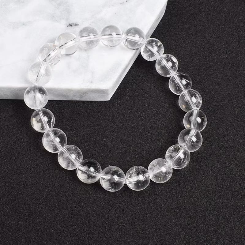  Vòng Tay Phong Thuỷ Cao Cấp - Đá Thạch Anh Trắng 6mm Tự Nhiên (AD) 