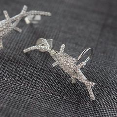  Bông Tai Viền Tai Pha Lê Trắng Cá Tính 