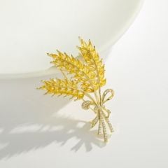  Cài Áo Nam, Nữ - Bông Lúa Vàng Pha Lê (AC) 