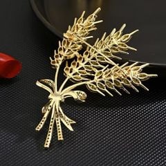  Cài Áo Nam, Nữ - Bông Lúa Vàng Pha Lê (AC) 