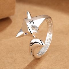  Nhẫn Bạc Thái Cao Cấp - Con Hồ Ly Khắc Chữ Hỗ Trợ Tình Duyên 