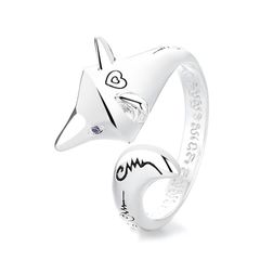  Nhẫn Bạc Thái Cao Cấp - Con Hồ Ly Khắc Chữ Hỗ Trợ Tình Duyên 