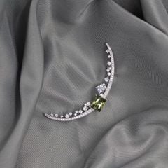  Cài Áo Nam, Nữ - Mặt Trăng Màu Trắng Pha Lê Xanh & Trắng (AE) 