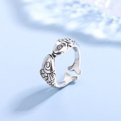  Nhẫn Bạc S925 Cao Cấp - 2 Con Cá Chép Tài Lộc 