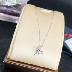  Bộ Trang Sức Bạc Cao Cấp - Dây Chuyền & Nhẫn Chong Chóng May Mắn Pha Lê Trắng 