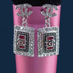  Bông Tai Chanel Màu Trắng Pha Lê (AA) 