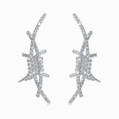  Bông Tai Viền Tai Pha Lê Trắng Cá Tính 