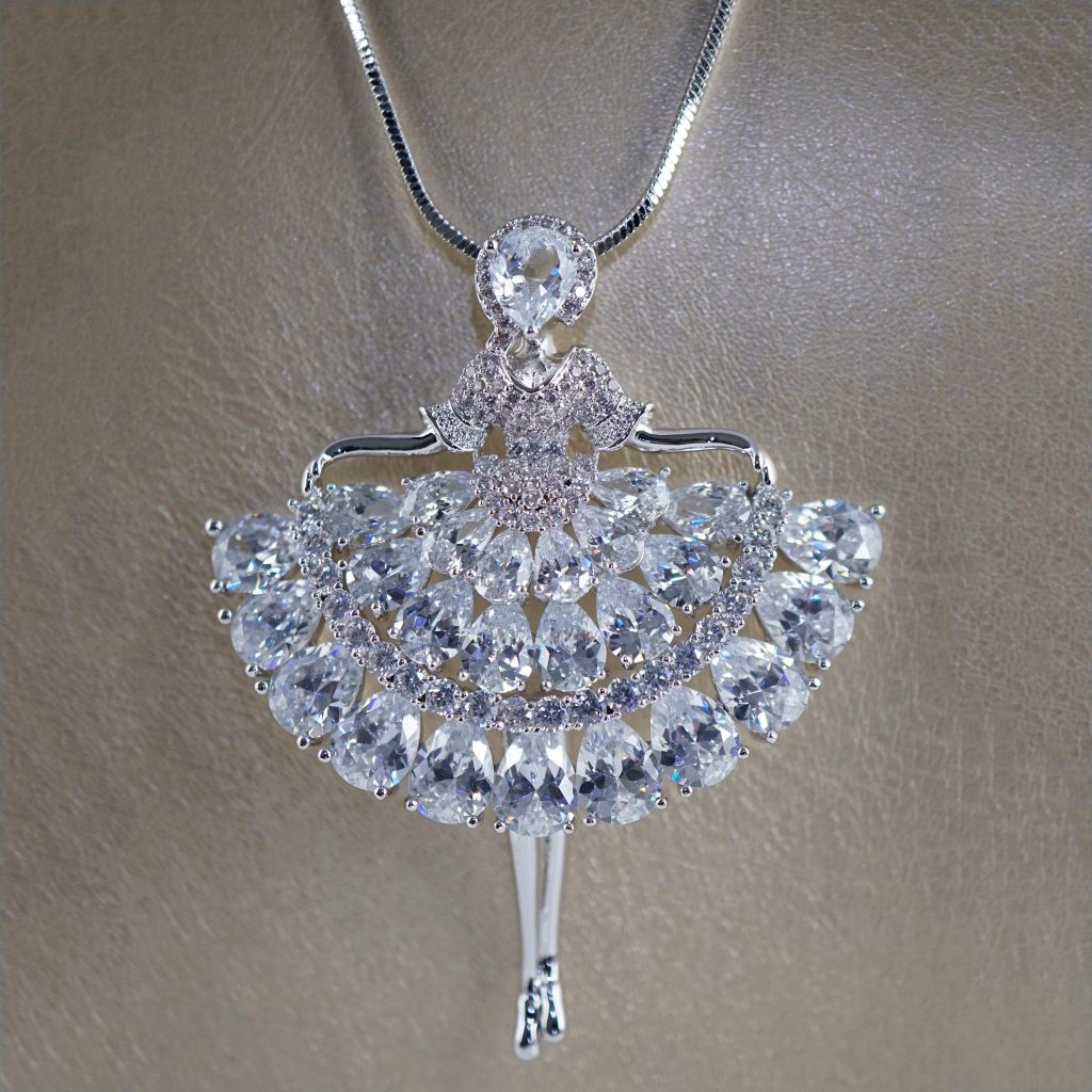  Dây Chuyền Dài Cao Cấp - Cô Gái Pha Lê Australia Trắng Tinh Tế (AA) 