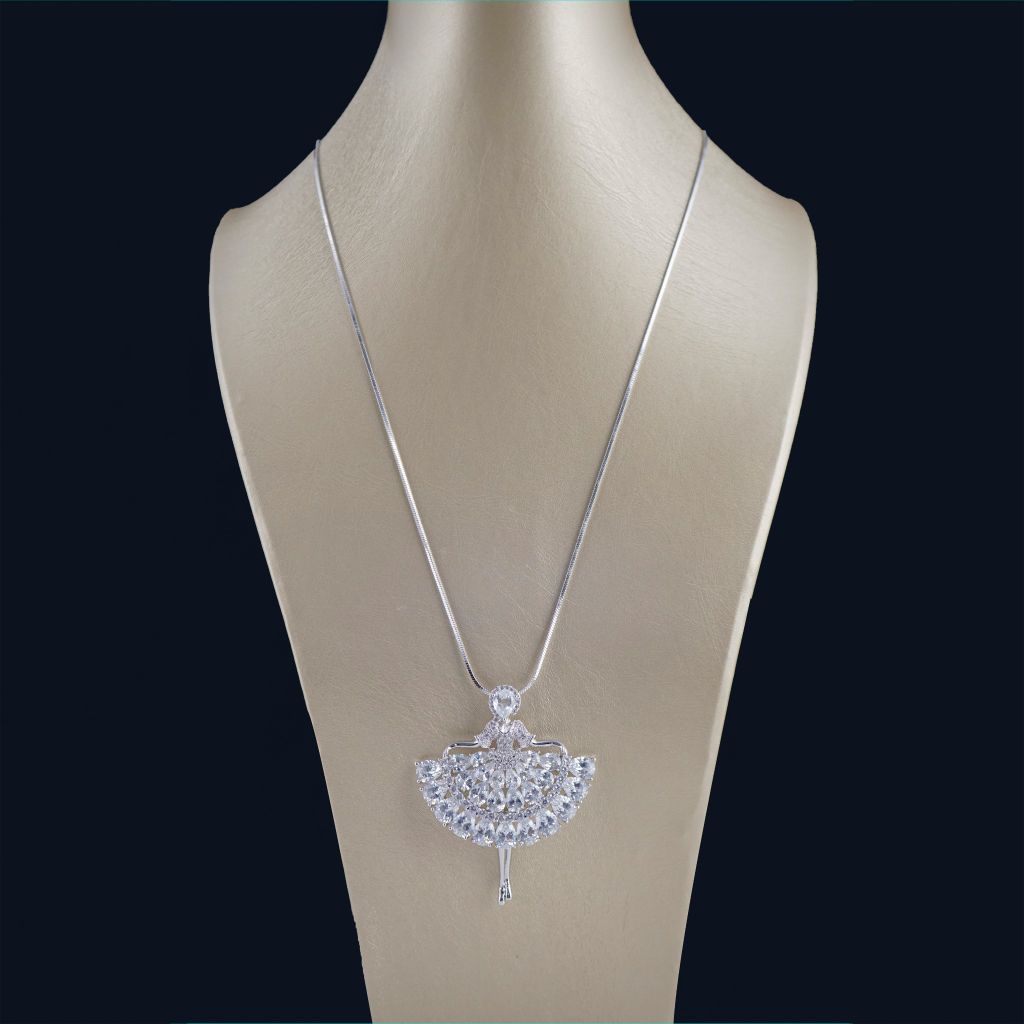  Dây Chuyền Dài Cao Cấp - Cô Gái Pha Lê Australia Trắng Tinh Tế (AA) 