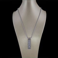  Dây Chuyền Dài Cao Cấp - Ống Pha Lê Trái Tim Trắng (AA) 